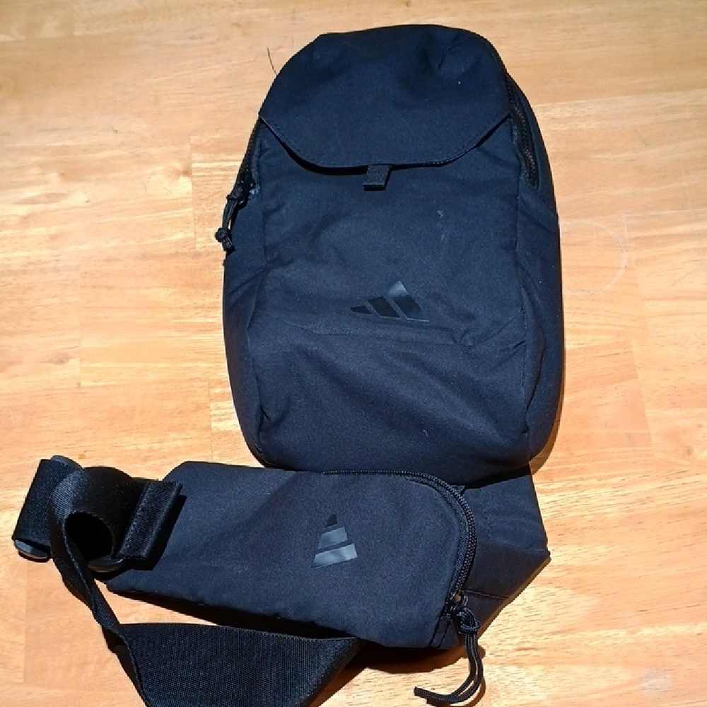 Adidas Black Men's Sling Belt Bag with Subtle Logo